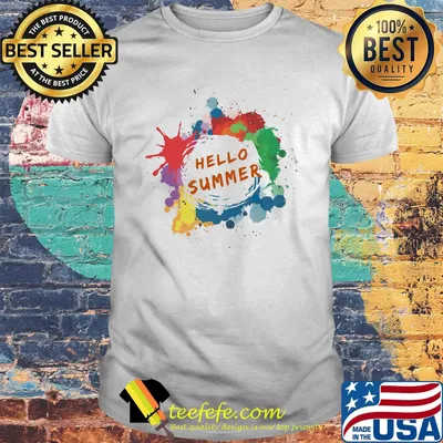 Hello Summer Red Green Blue Yellow Purple Shirt