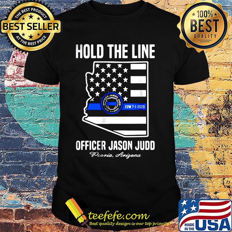 Hold the line officer jason judo american flag independence day shirt