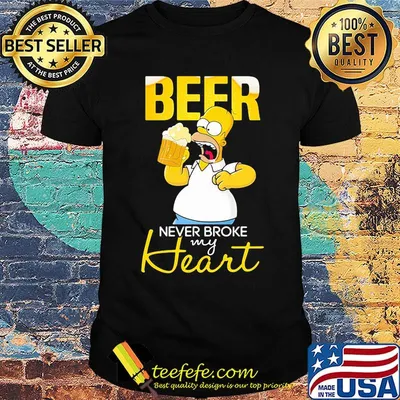 Homer simpson beer never broke my heart shirt