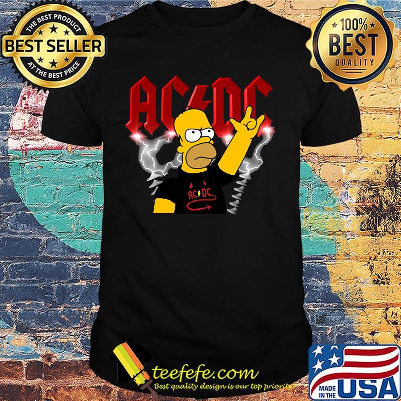 Homer simpson rocking acdc band shirt