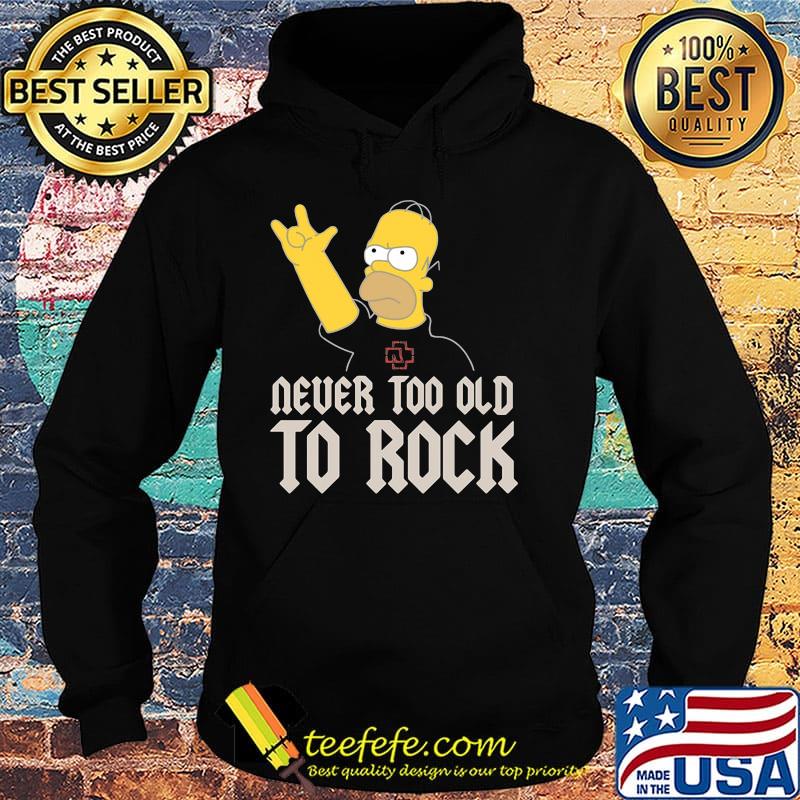 Homer simpson rocking rammstein band never too old to rock s Hoodie Homer simpson rocking rammstein band never too old to rock s Hoodie