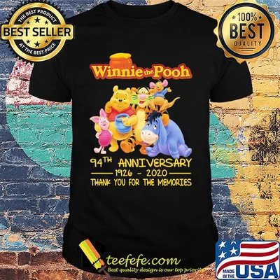 Hunny winnie the pooh 94th anniversary 1926 2020 thank you for the memories shirt