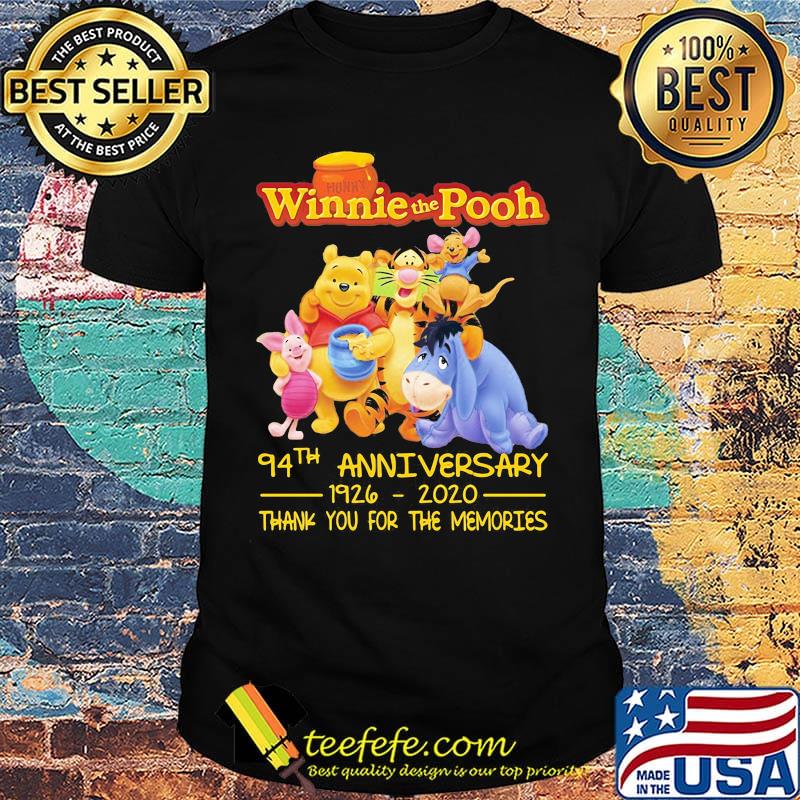 Hunny winnie the pooh 94th anniversary 1926 2020 thank you for the memories shirt