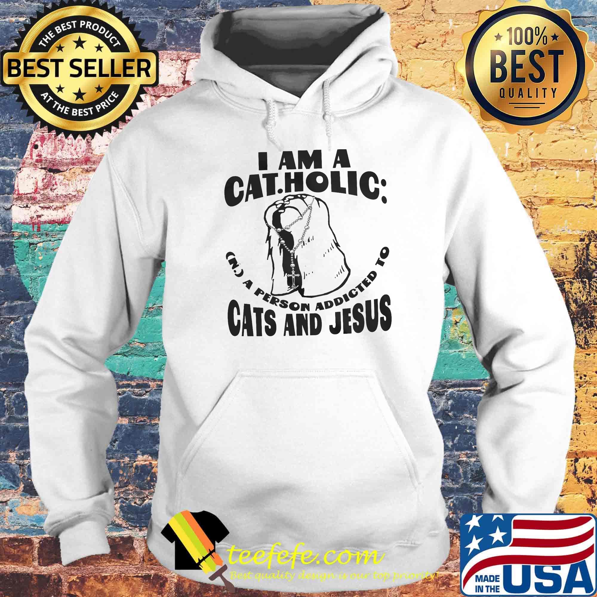 I am a catholic a person addicted to cats and jesus s Hoodie I am a catholic a person addicted to cats and jesus s Hoodie