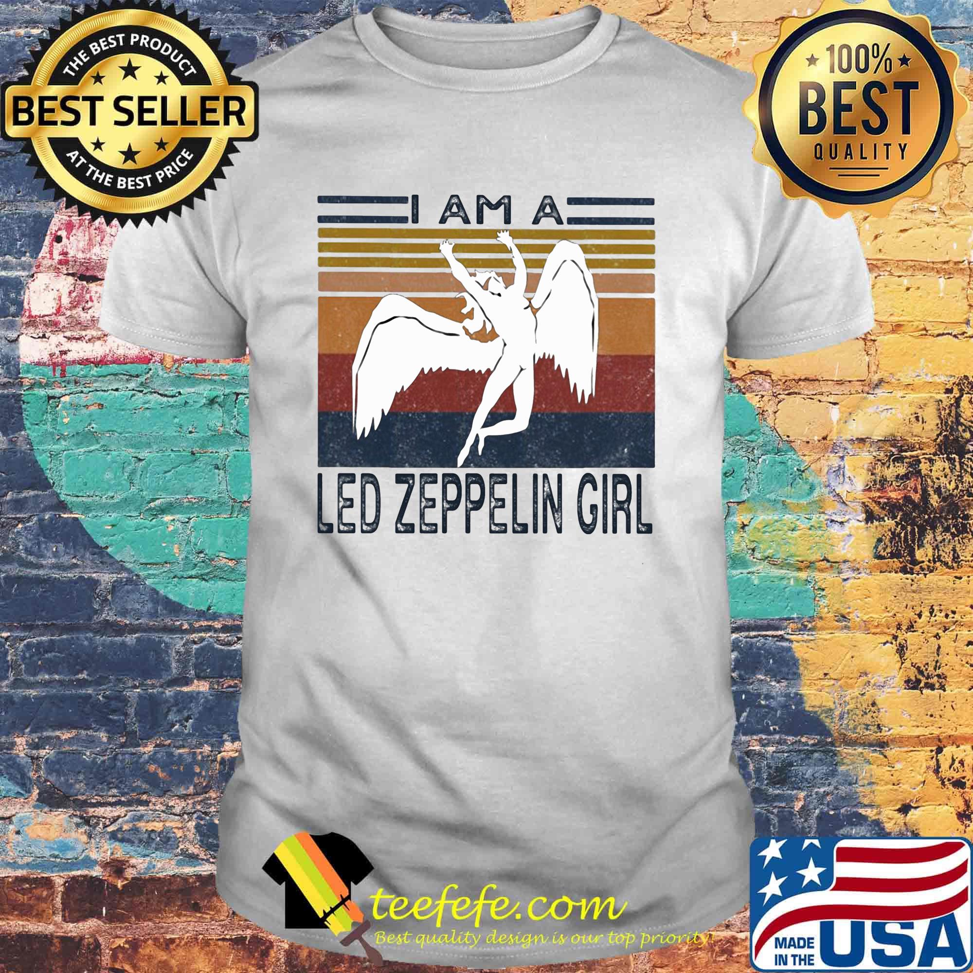 I am a led zeppelin girl vintage retro shirt