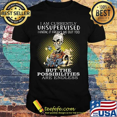 I am currently unsupervised i know it freaks me out too but the possibilities are endless shirt