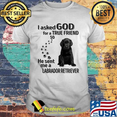 I asked God for a true friend so he sent me a labrador retriever footprint shirt