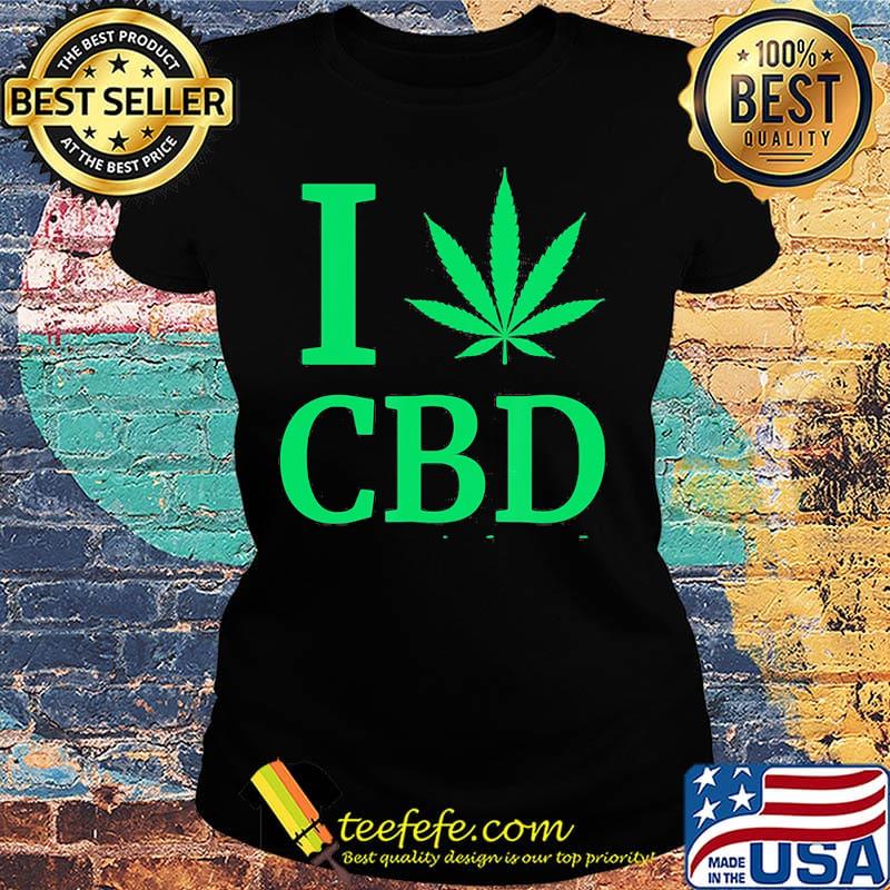 I CBD weed leaf green s Ladies tee I CBD weed leaf green s Ladies tee