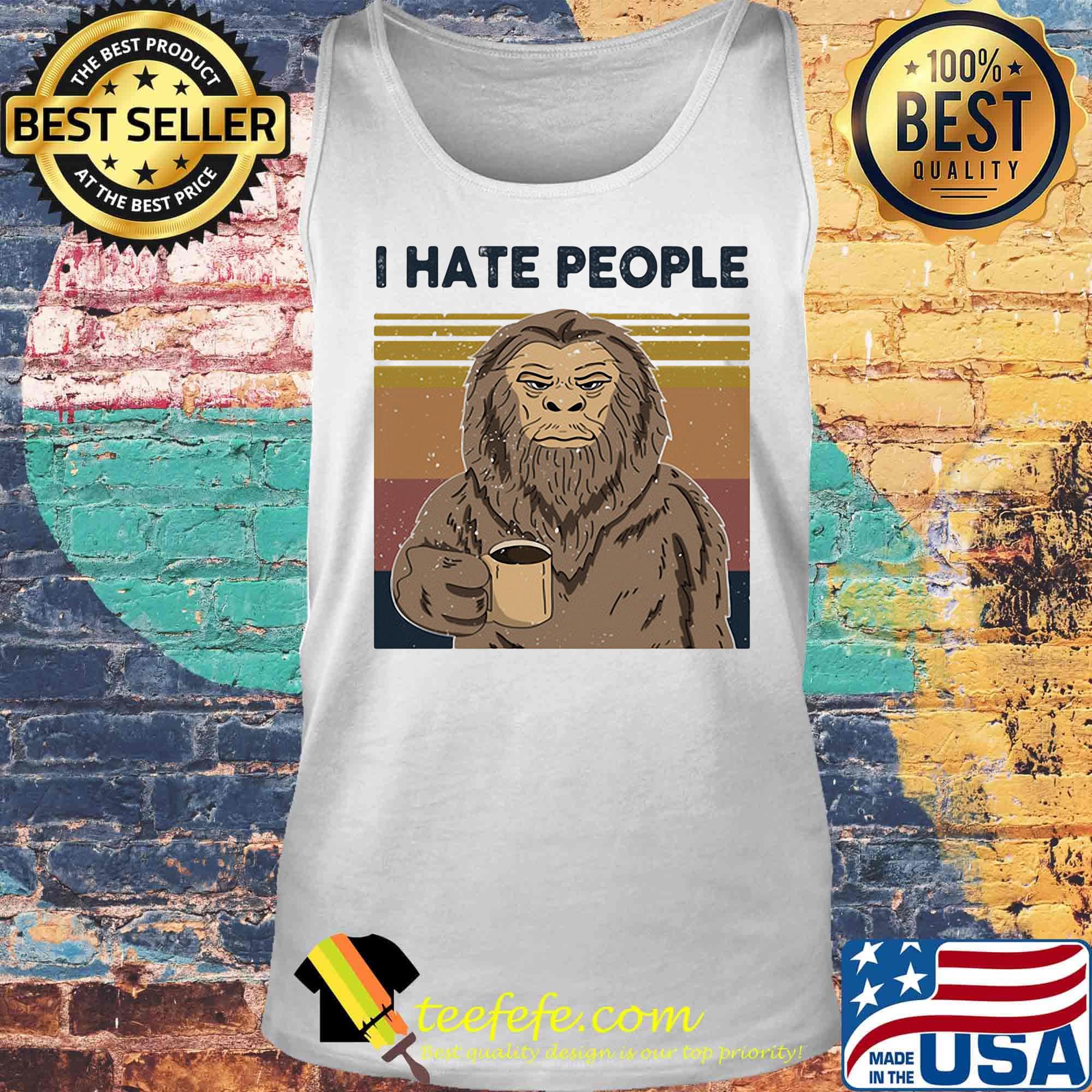 I hate people apes coffee vintage retro s Tank top I hate people apes coffee vintage retro s Tank top