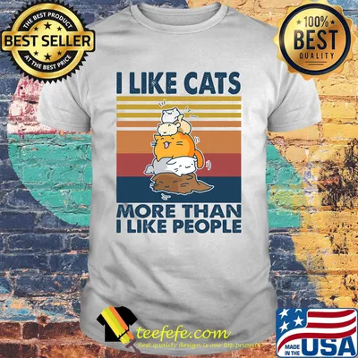 I like cats more than i like people vintage retro shirt