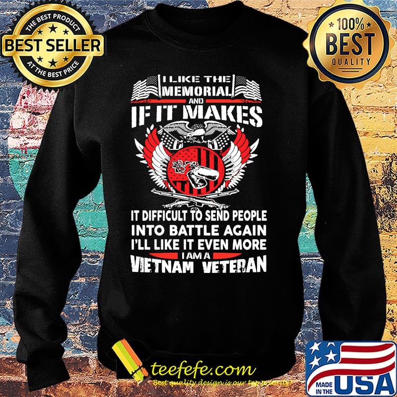 I like the memorial and if it makes it difficult to send people into battle against vietnam veteran s Sweater I like the memorial and if it makes it difficult to send people into battle against vietnam veteran s Sweater