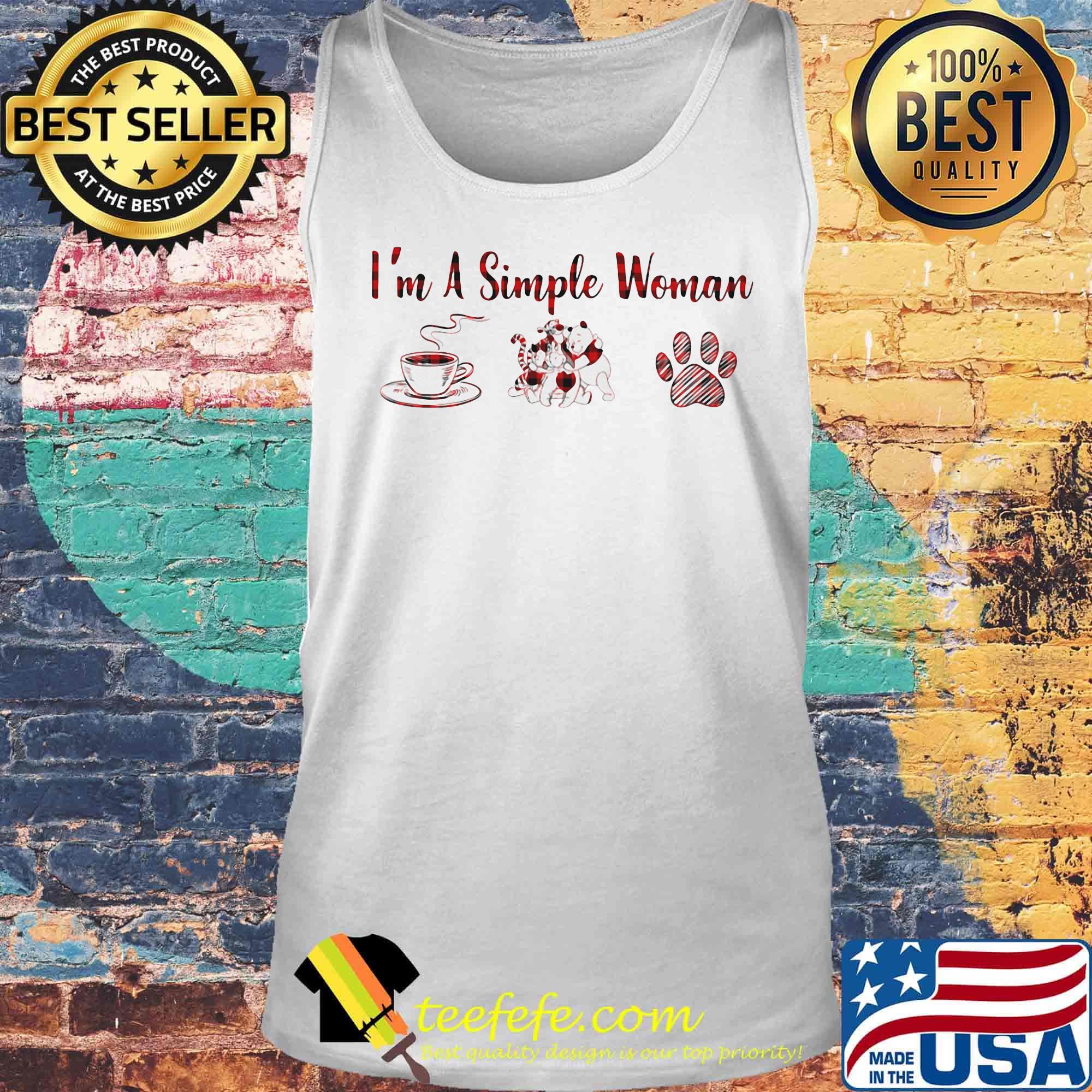 I'm a simple woman coffee pooh paw dog s Tank top I'm a simple woman coffee pooh paw dog s Tank top