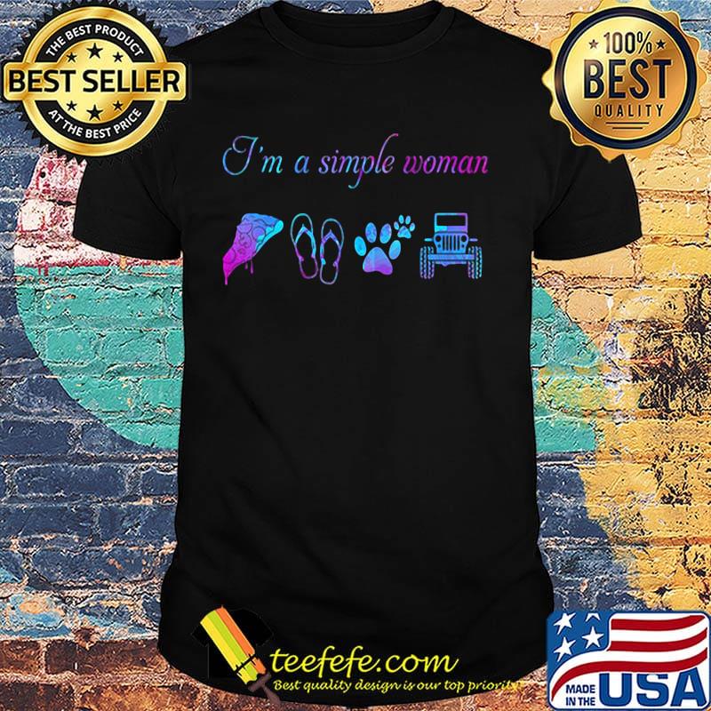 I'm a simple woman footprint jeep sandals shirt