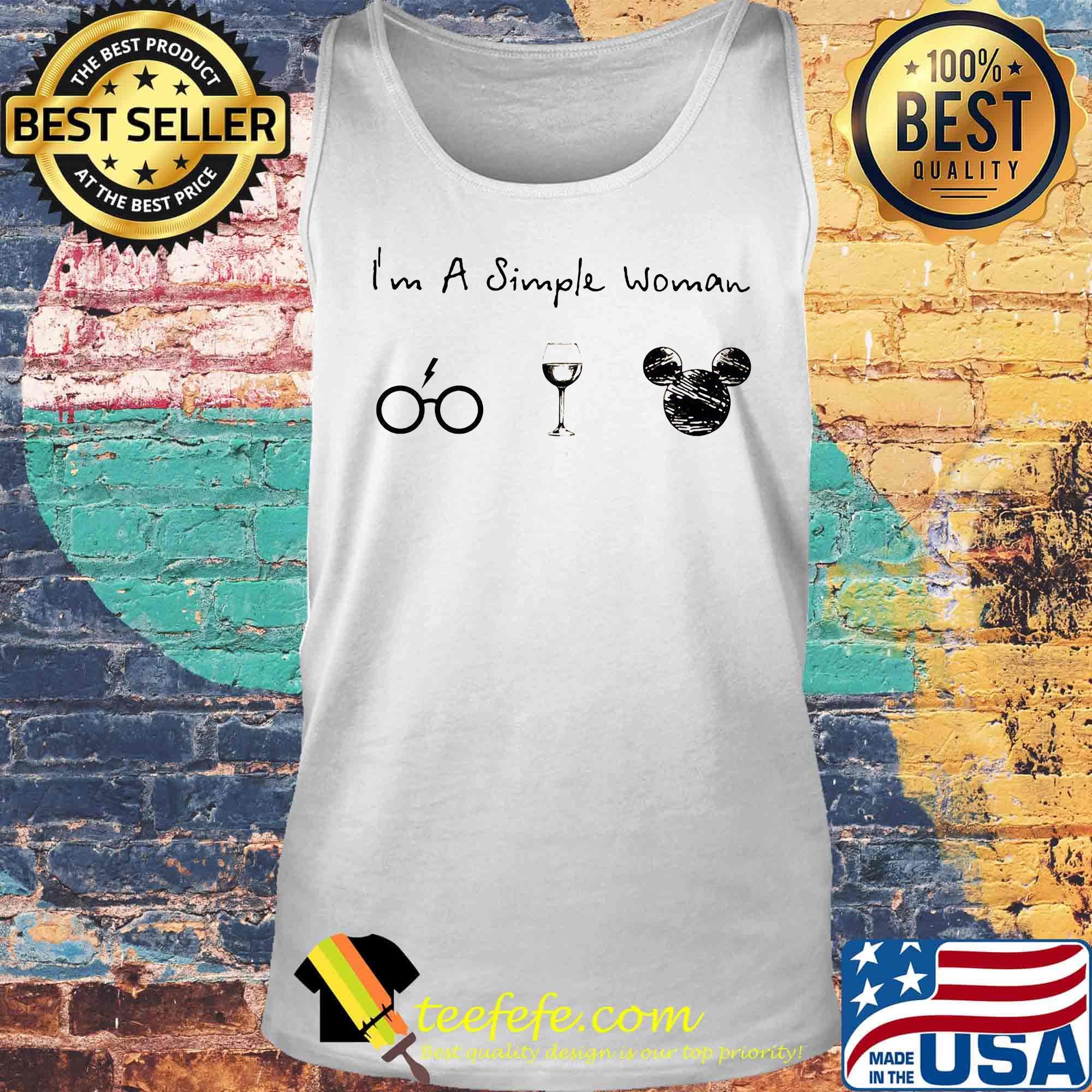 I'm a simple woman harry potter wine mickey mouse s Tank top I'm a simple woman harry potter wine mickey mouse s Tank top