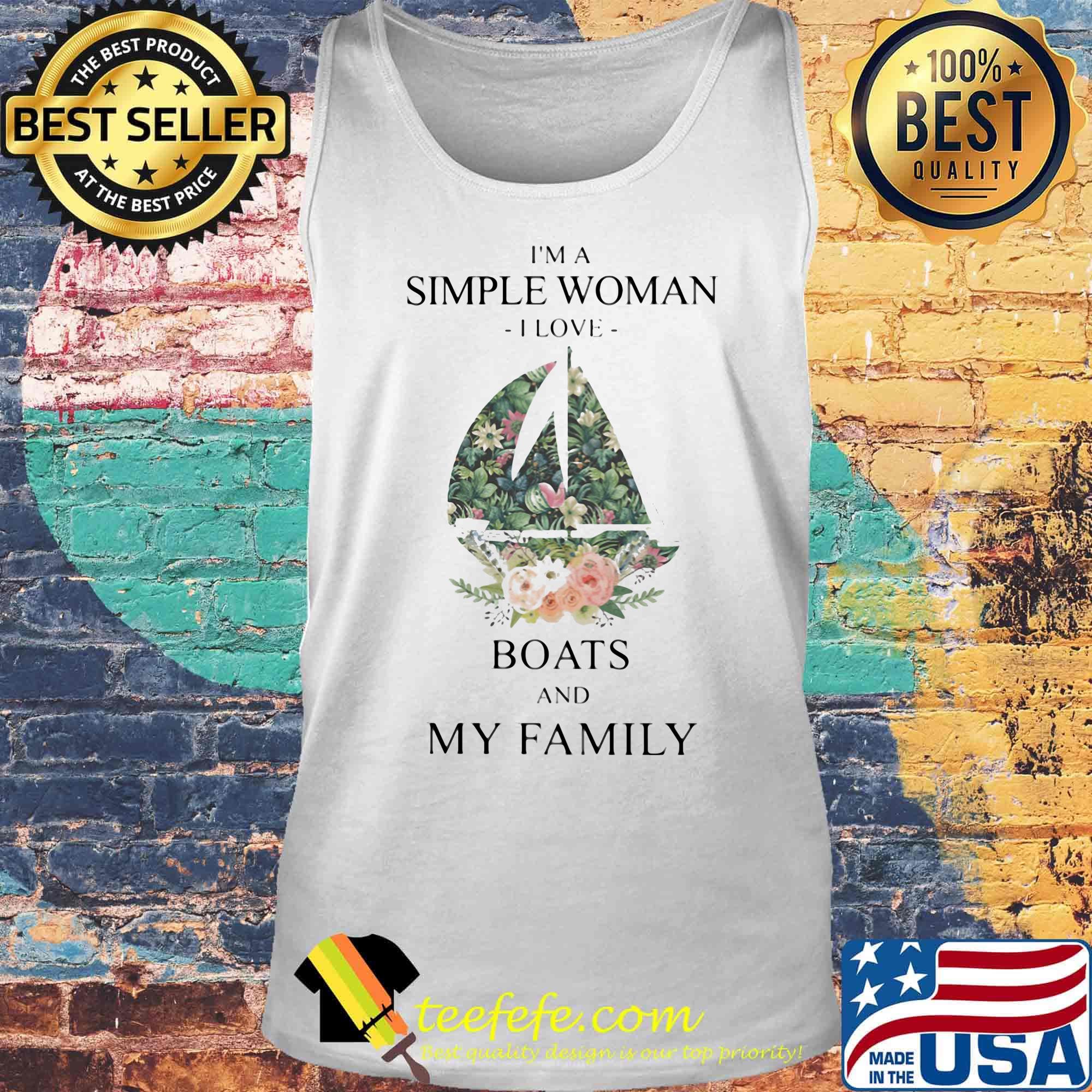 I'm a simple woman i love boats and wine flowers s Tank top I'm a simple woman i love boats and wine flowers s Tank top
