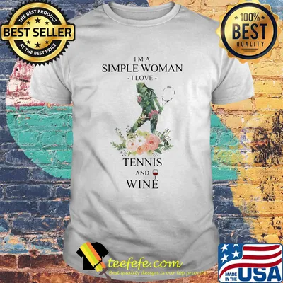 I'm a simple woman i love tennis and wine flowers shirt