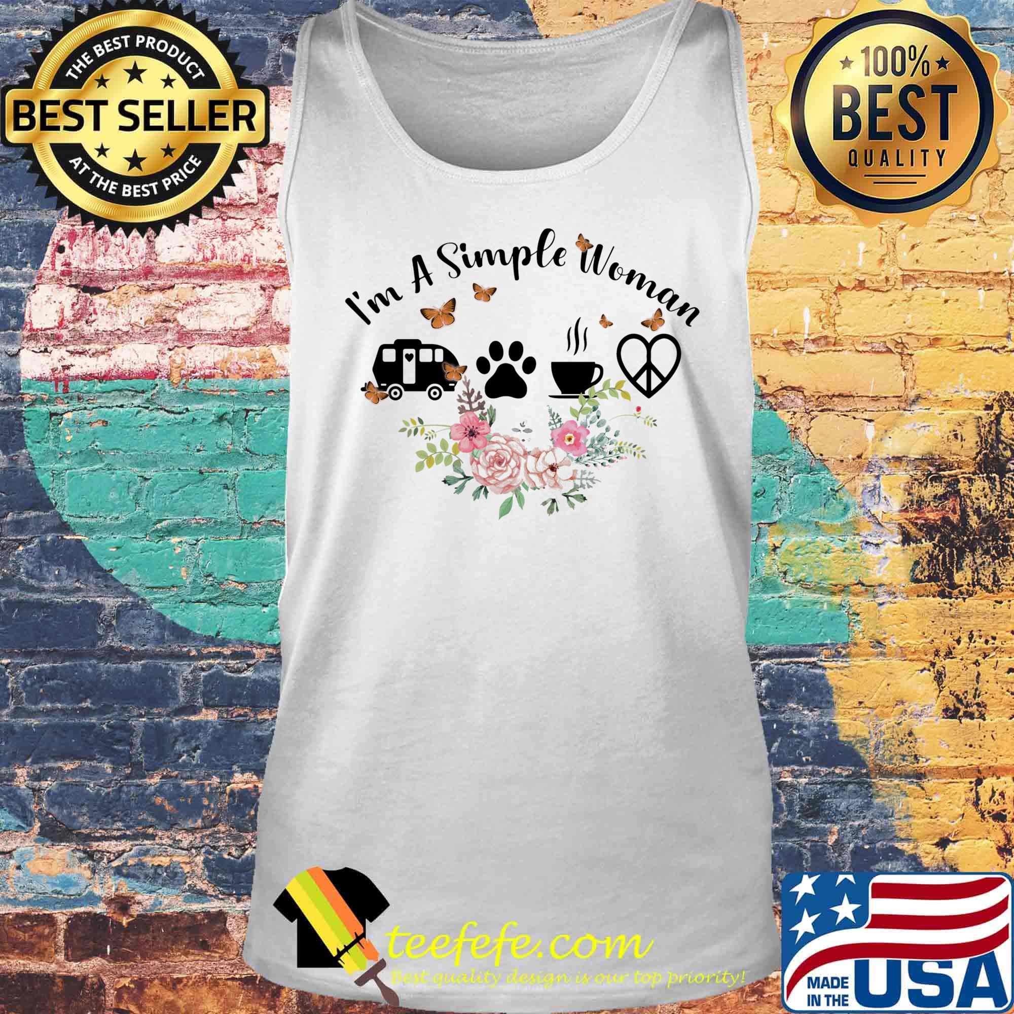 I'm a simple woman truck footpirnt coffee heart Butterfly flower s Tank top I'm a simple woman truck footpirnt coffee heart Butterfly flower s Tank top