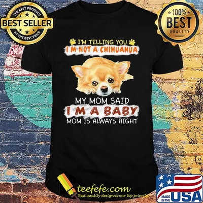 i'm telling you i'm not a chihuahua my mom said i'm a baby mom is alway right shirt