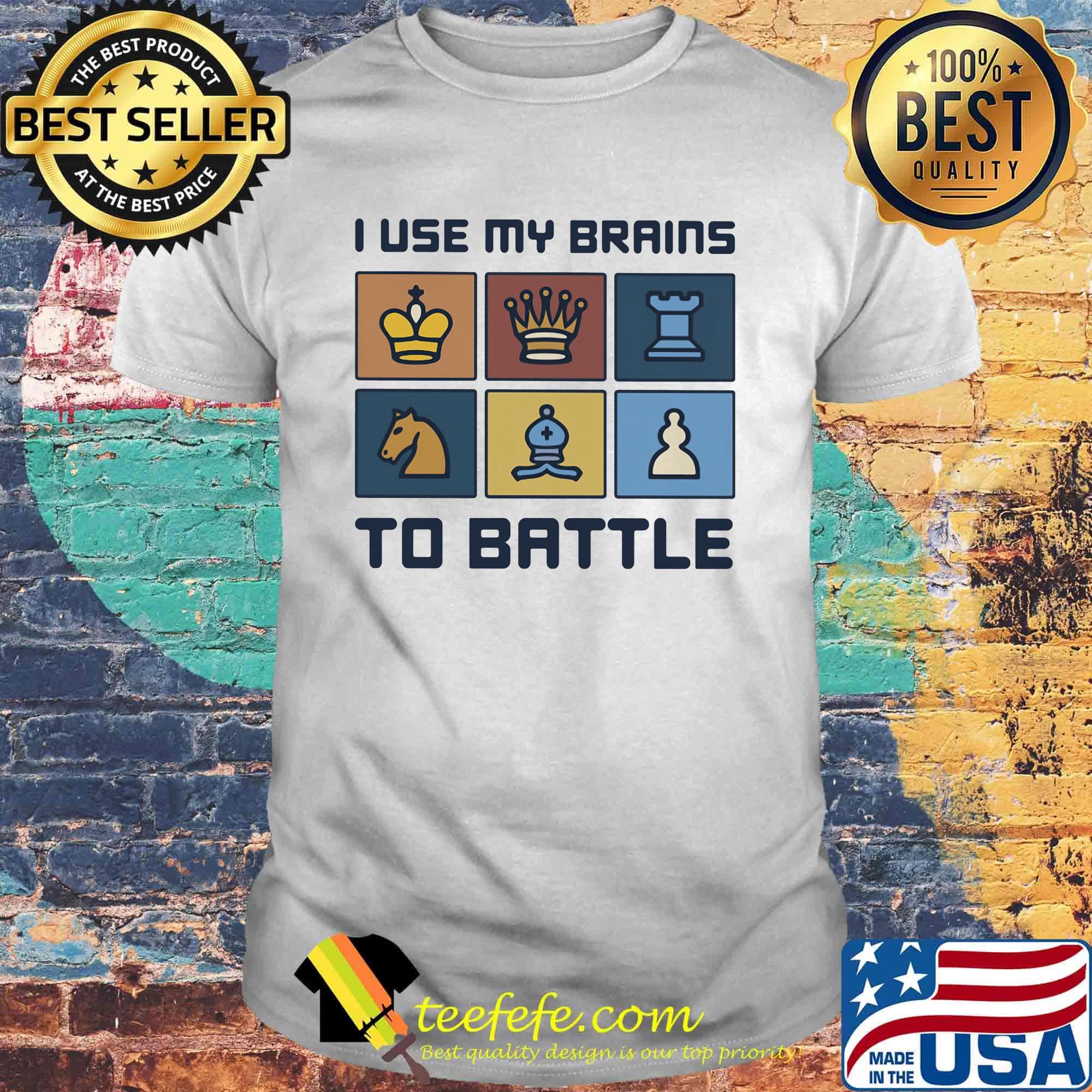 I Use My Brains To Battle Chess Vintage Retro Shirt