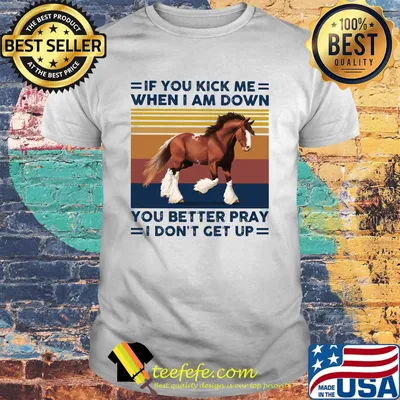 If you kick me when I am down you better pray I don't get up horse vintage retro shirt