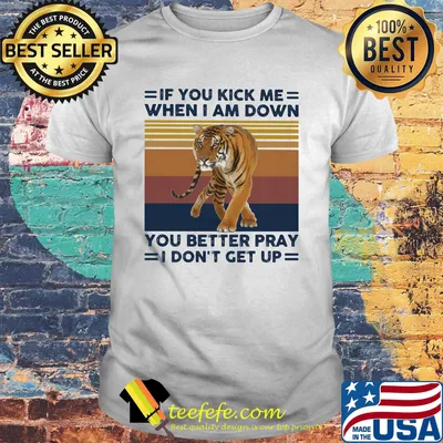 If you kick me when I am down you better pray I don't get up tiger vintage retro shirt