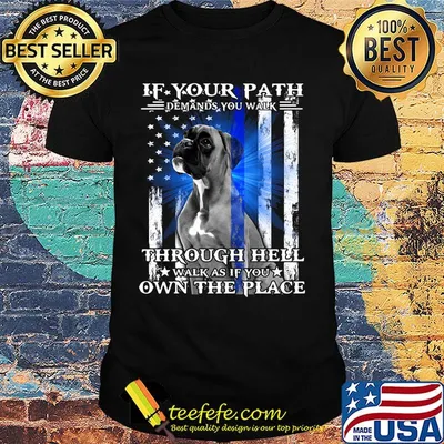 If your path demands you walk through hell walk as if you own the place pug american flag independence day shirt