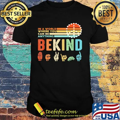 In A World Where You Can Be Anything Bekind Hand Vintage Retro Shirt
