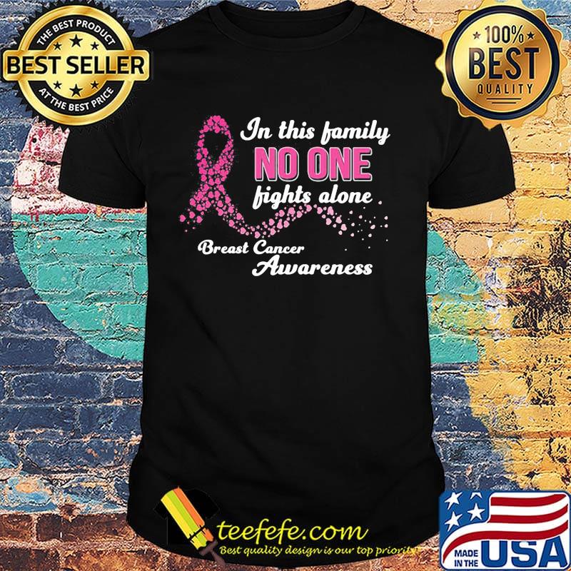 In this family no one fights alone breast cancer awareness shirt In this family no one fights alone breast cancer awareness shirt