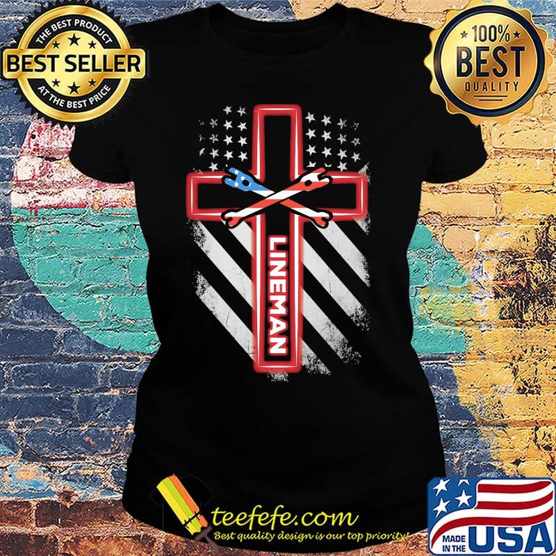 Independence day cross lineman s Ladies tee Independence day cross lineman s Ladies tee