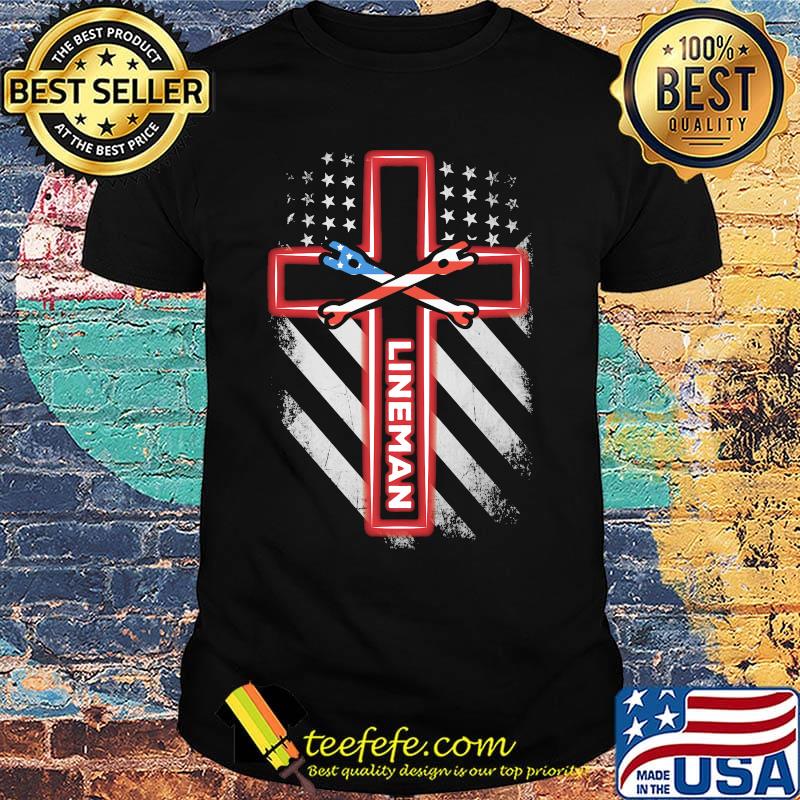 Independence day cross lineman shirt