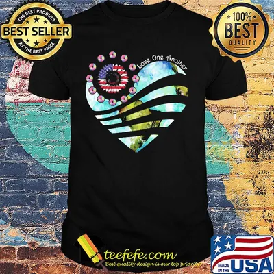 Independence day sunflower heart earth love one another shirt