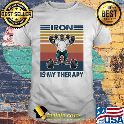 Iron Is My Therapy Weightlifting Vintage Retro