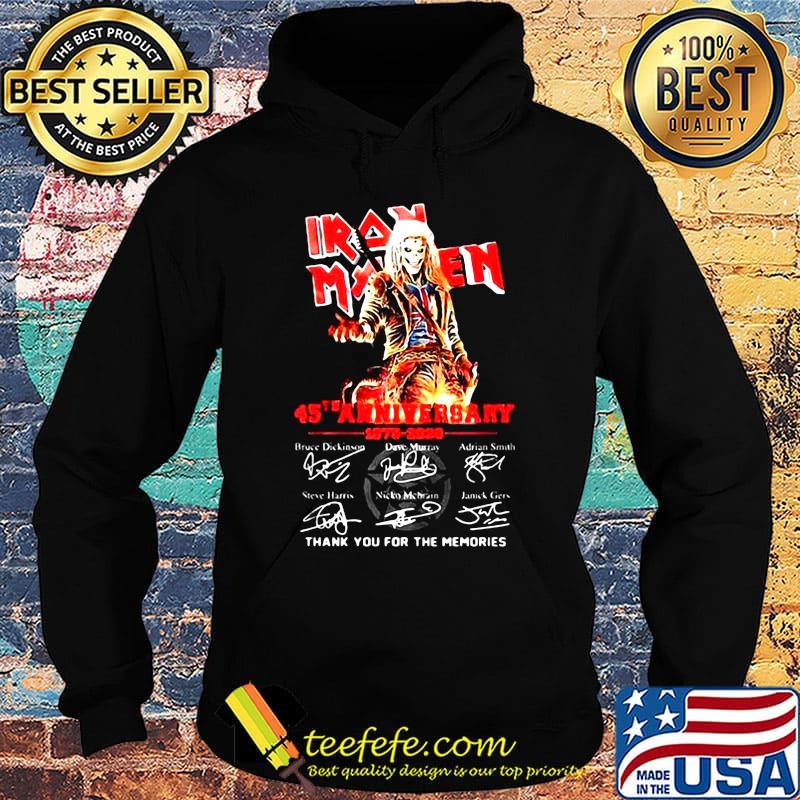 Iron maiden 45th anniversary 1975 2020 thank you for the memories signatures band s Hoodie Iron maiden 45th anniversary 1975 2020 thank you for the memories signatures band s Hoodie
