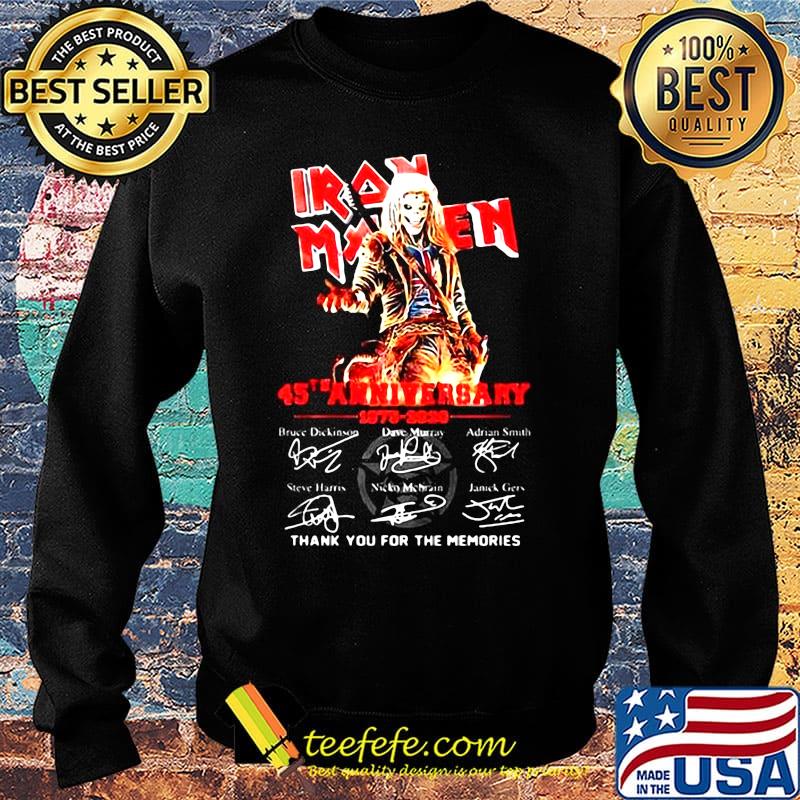 Iron maiden 45th anniversary 1975 2020 thank you for the memories signatures band s Sweater Iron maiden 45th anniversary 1975 2020 thank you for the memories signatures band s Sweater