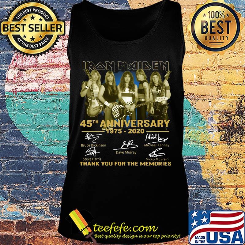Iron maiden 45th anniversary 1975 2020 thank you for the memories signatures guitar s Tank top Iron maiden 45th anniversary 1975 2020 thank you for the memories signatures guitar s Tank top