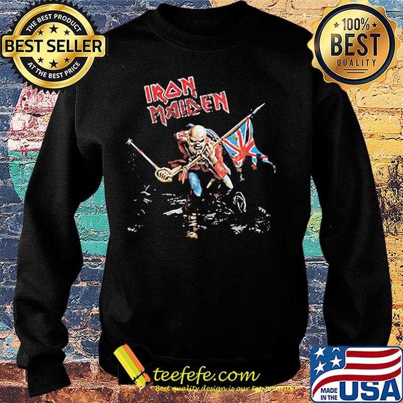 Iron maiden eddie the trooper british flag skeleton black s Sweater Iron maiden eddie the trooper british flag skeleton black s Sweater