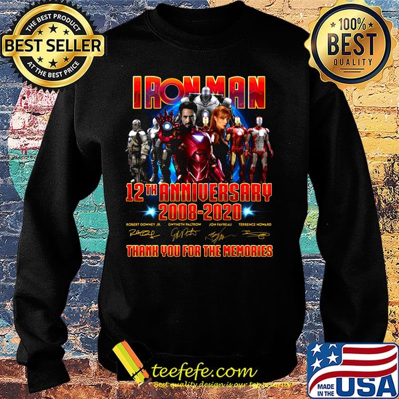 Iron man 12th anniversary 2008 2020 thank you for the memories signatures s Sweater Iron man 12th anniversary 2008 2020 thank you for the memories signatures s Sweater