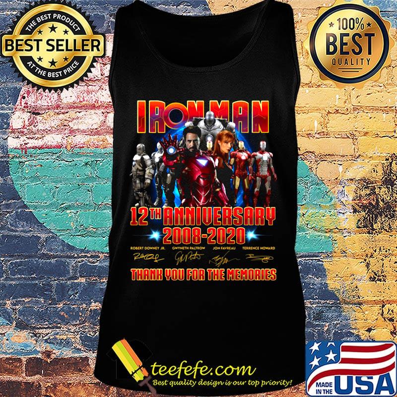 Iron man 12th anniversary 2008 2020 thank you for the memories signatures s Tank top Iron man 12th anniversary 2008 2020 thank you for the memories signatures s Tank top
