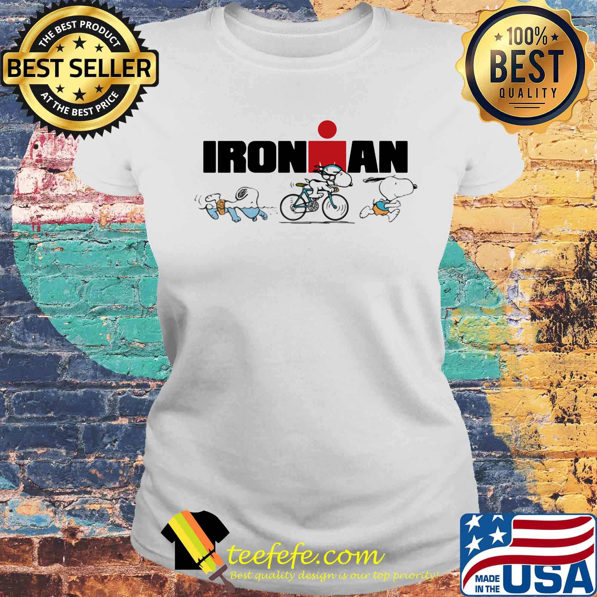 Ironman snoopy activities sports s Laides tee Ironman snoopy activities sports s Laides tee