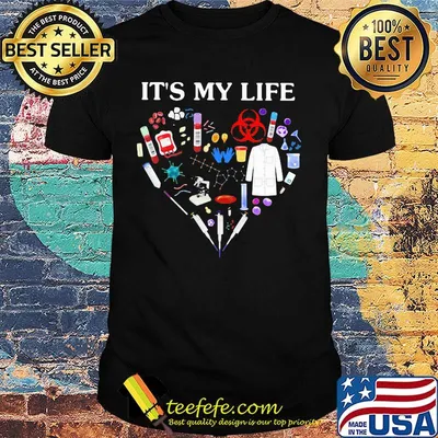 It's My Life Heart Coronavirus Blood Blouse Gloves Test Tube Shirt
