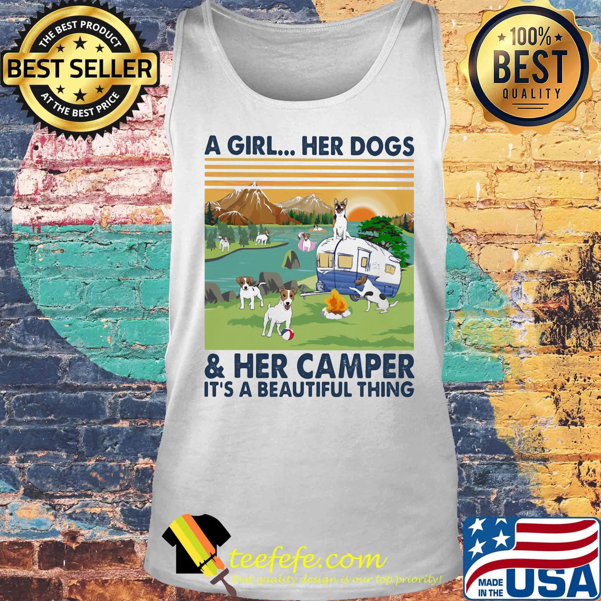 Jack Russell a woman her dog paw and her camper it's a beautiful thing vintage retro s Tank top Jack Russell a woman her dog paw and her camper it's a beautiful thing vintage retro s Tank top