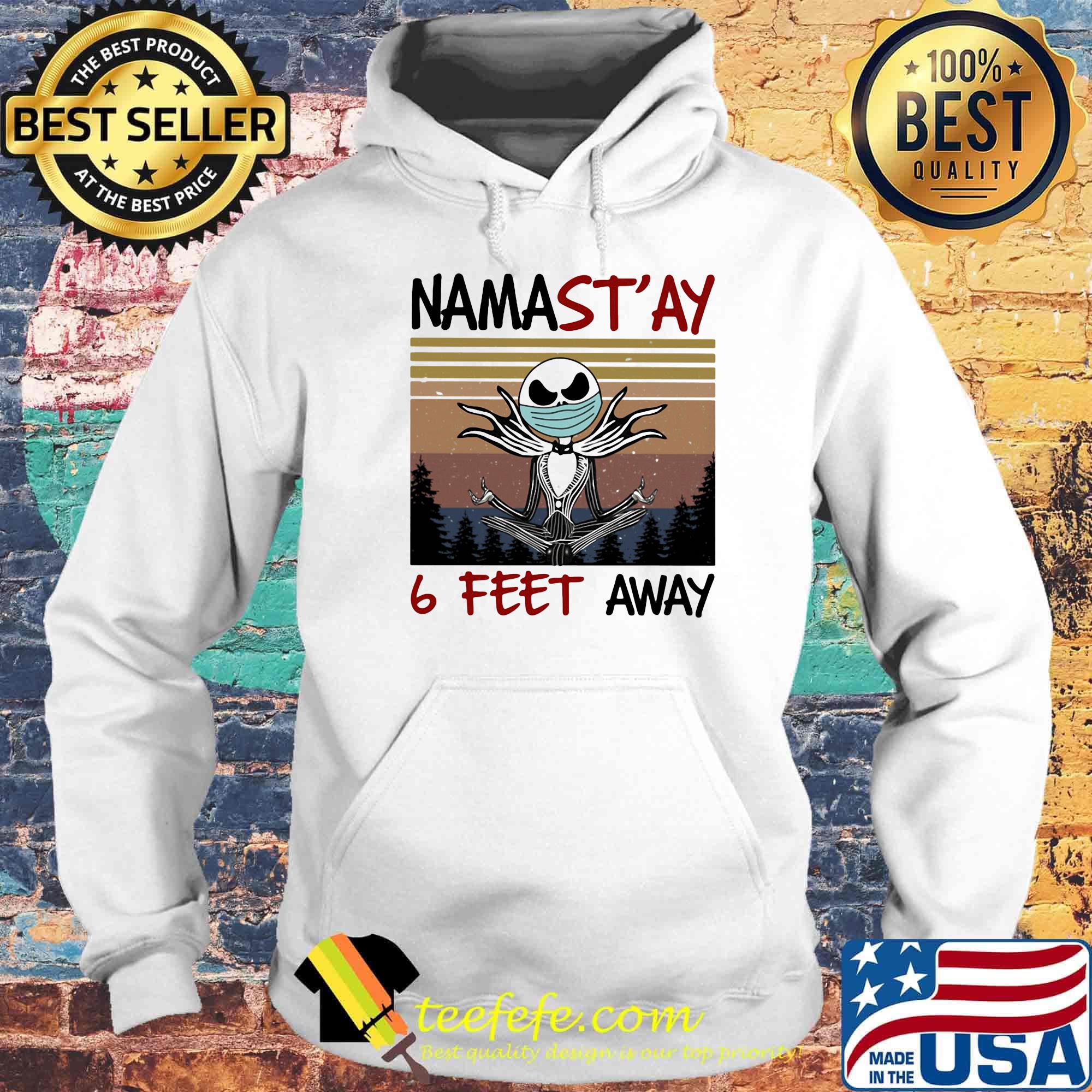Jack skellington mask namastay 6 feet away vintage retro s Hoodie Jack skellington mask namastay 6 feet away vintage retro s Hoodie