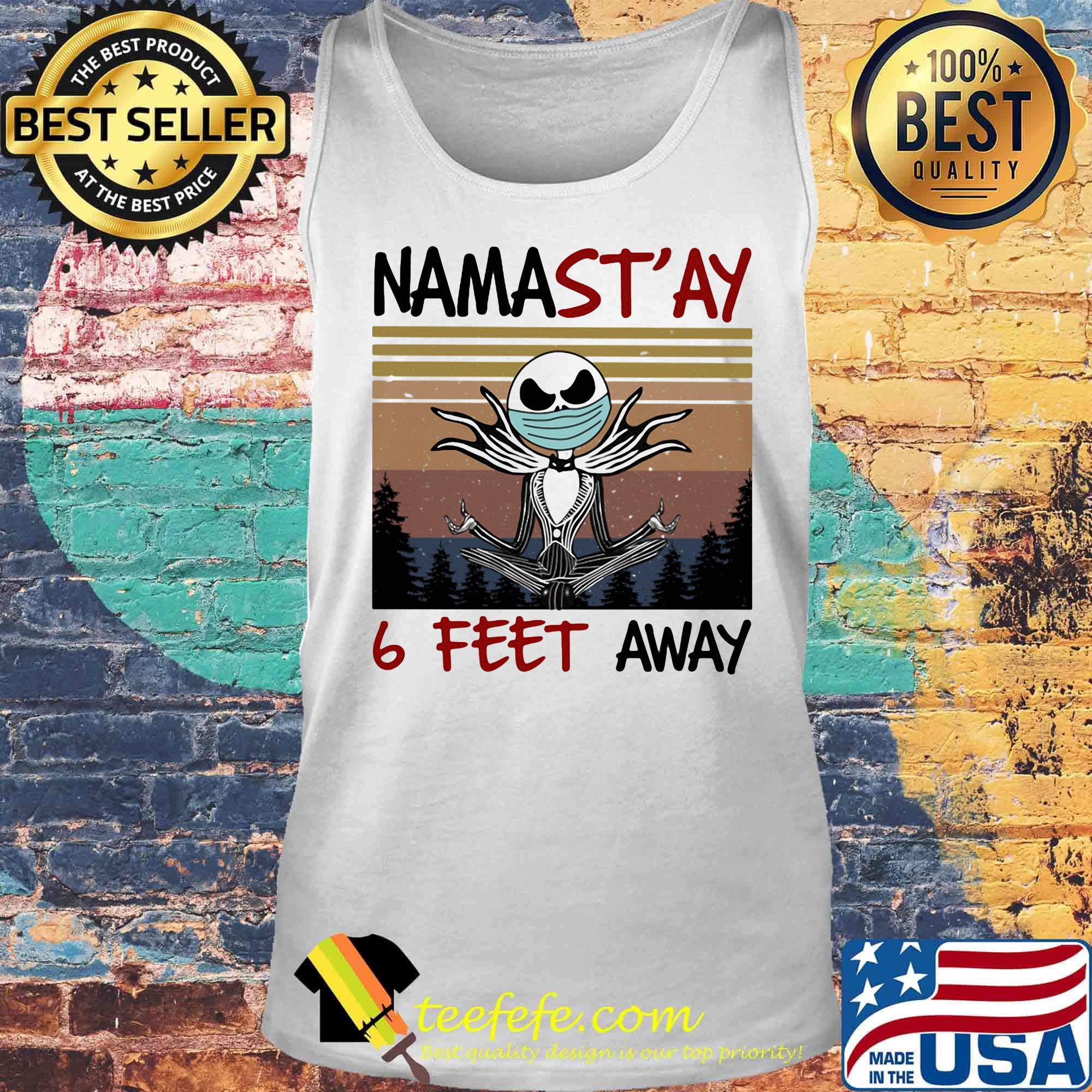 Jack skellington mask namastay 6 feet away vintage retro s Tank top Jack skellington mask namastay 6 feet away vintage retro s Tank top