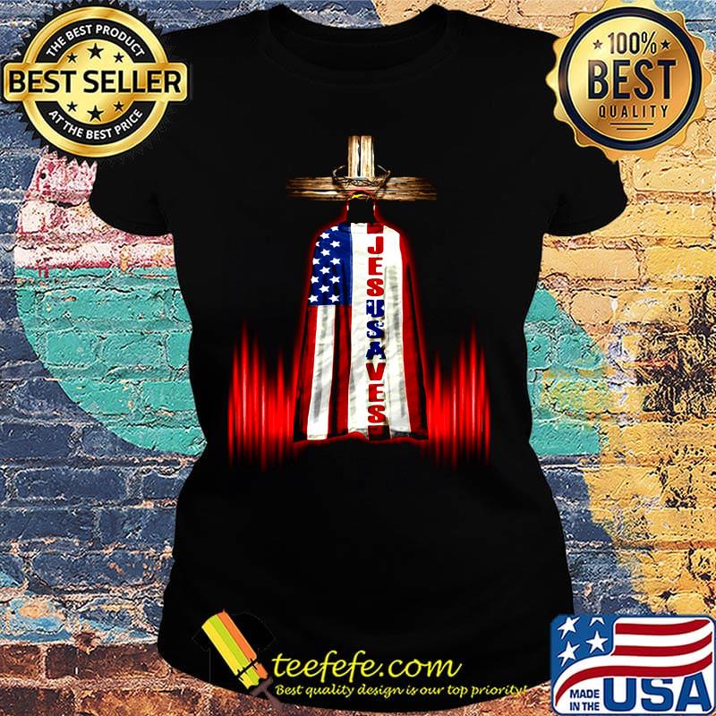 Jesus Aves Cross Crown Of Thorns Cloak UAS Shirt Ladies tee Jesus Aves Cross Crown Of Thorns Cloak UAS Shirt Ladies tee
