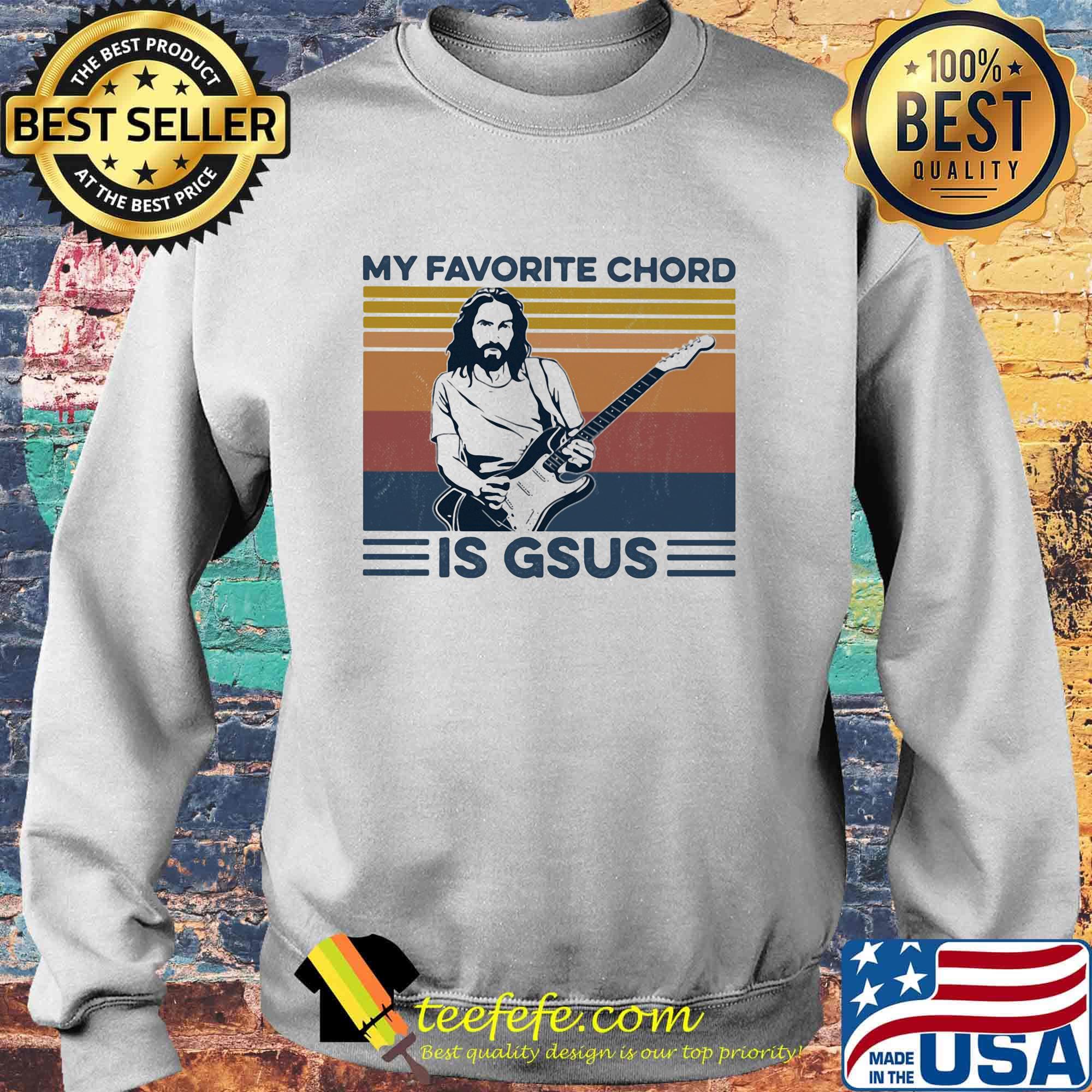 Jesus guitar my favorite chord is gsus vintage retro s Sweater Jesus guitar my favorite chord is gsus vintage retro s Sweater