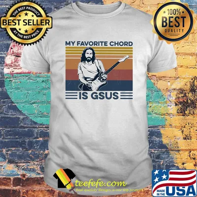 Jesus guitar my favorite chord is gsus vintage retro shirt