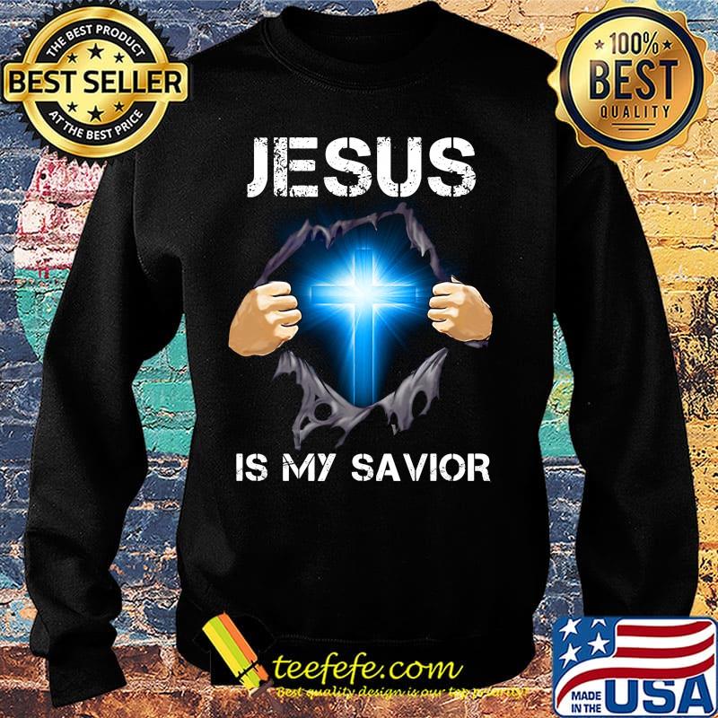 Jesus is my Savior open cross hand s Sweater Jesus is my Savior open cross hand s Sweater