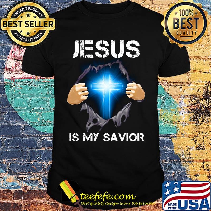 Jesus is my Savior open cross hand shirt Jesus is my Savior open cross hand shirt