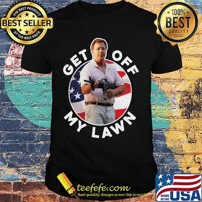 John Burns guns get off my lawn American flag shirt