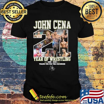 John cena 21 year of wrestling 1989 2020 thank you for the memories signature shirt